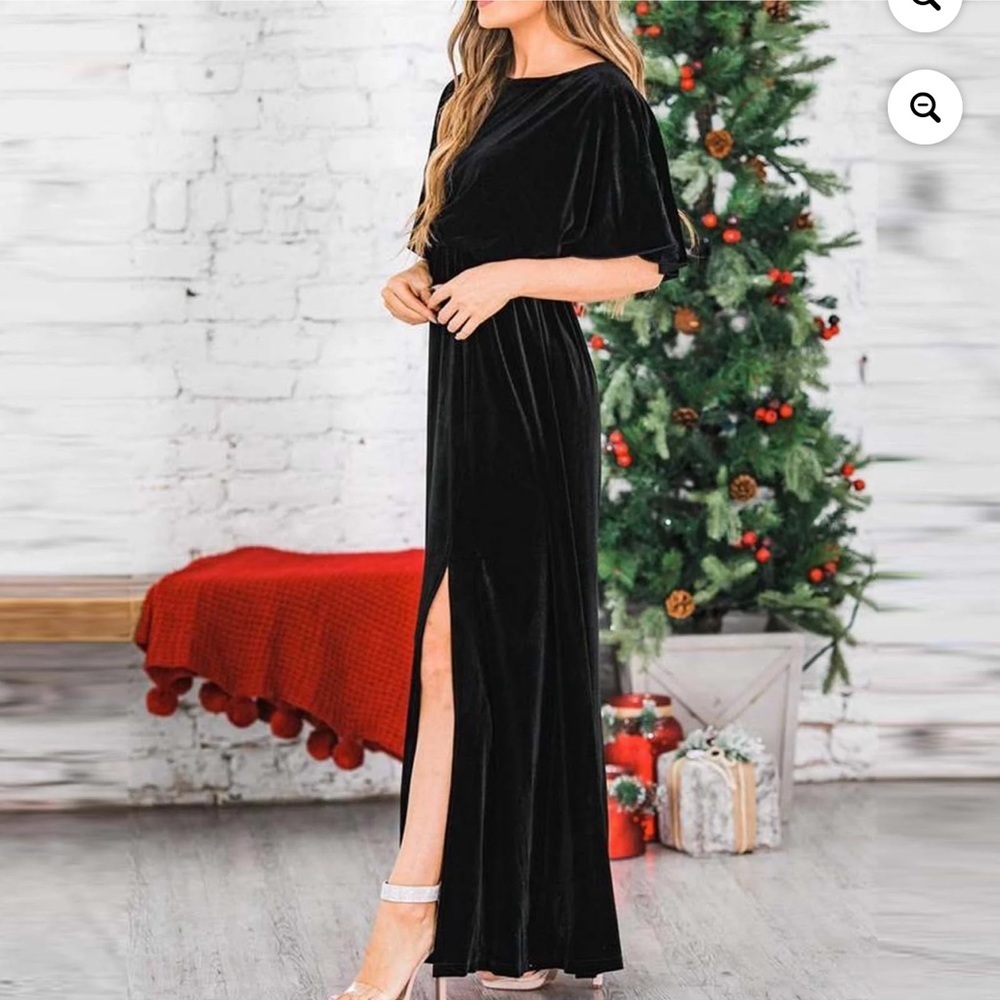See and Be Seen Blacket Velvet Dress Size Elegant Party Medium - Picture 8 of 8